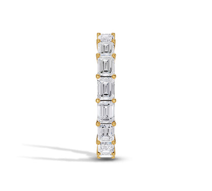 Women’s eternity band with elongated diamonds
