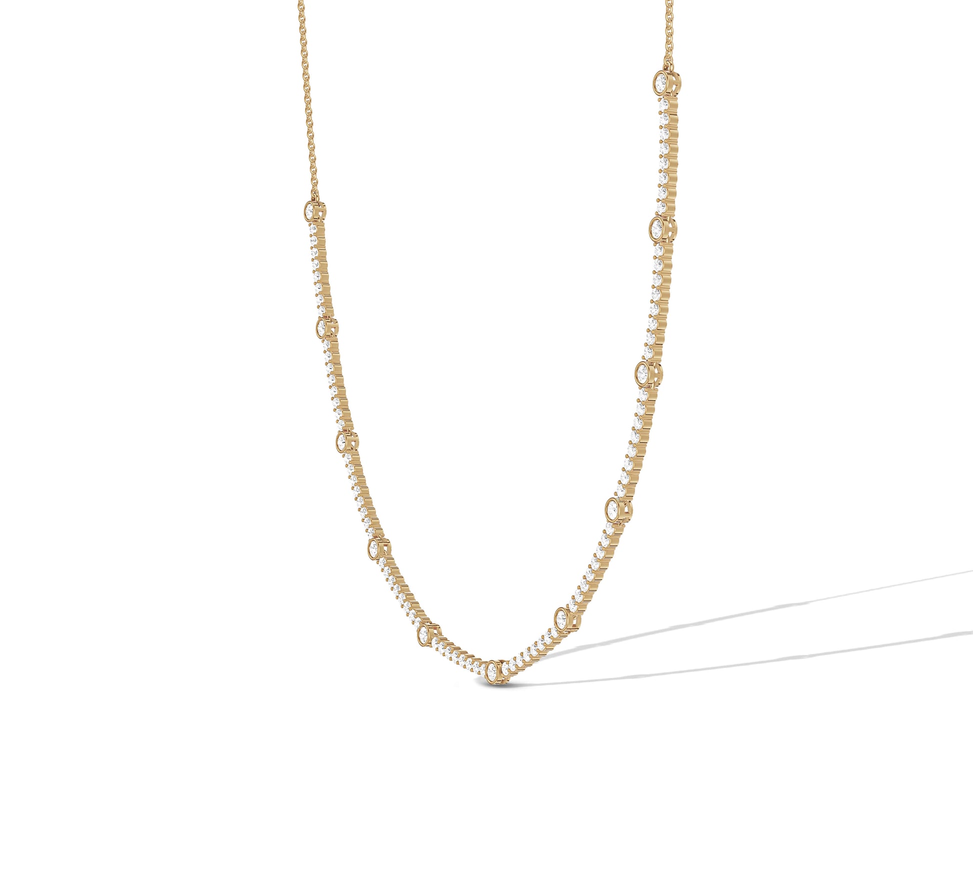 Minimalist gold chain with diamond accents