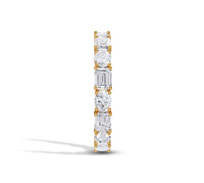 Glamorous mixed diamond eternity band