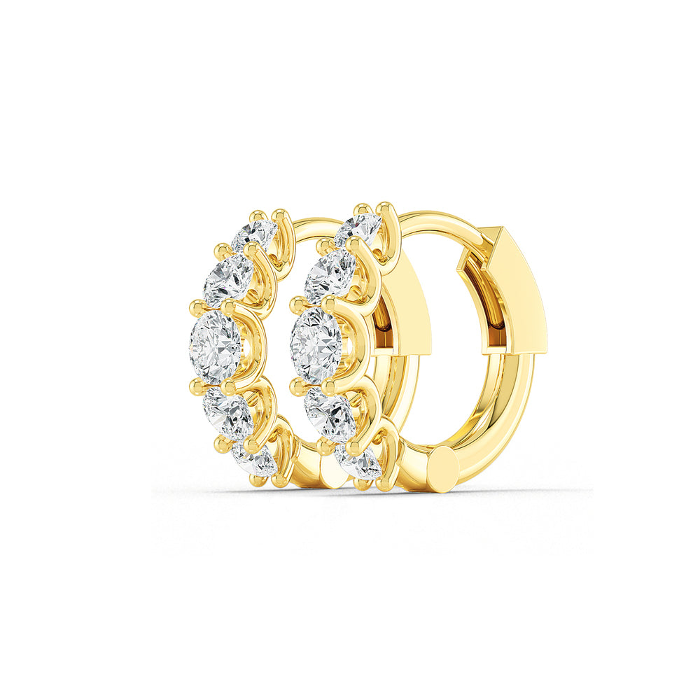 A stunning pair of gold hoop Lab Grown Diamond earrings