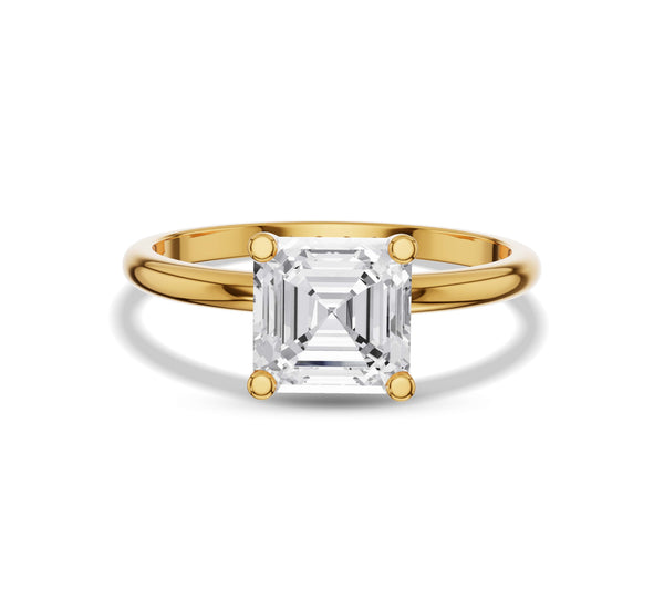 Princess Cut Hidden Halo Engagement Ring