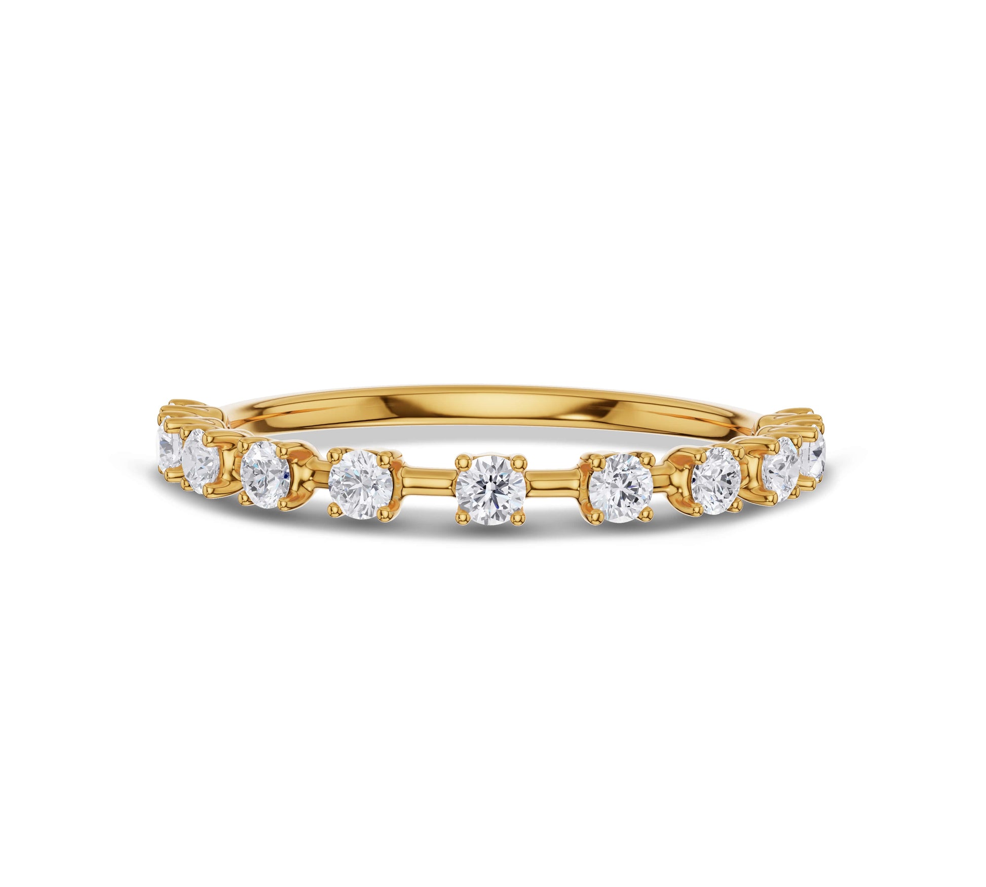 Diamond Station Style Wedding Ring