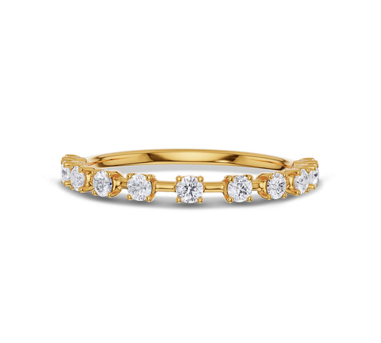 Diamond Station Style Wedding Ring
