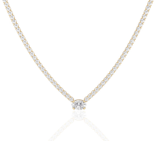 tennis necklace gold 14k