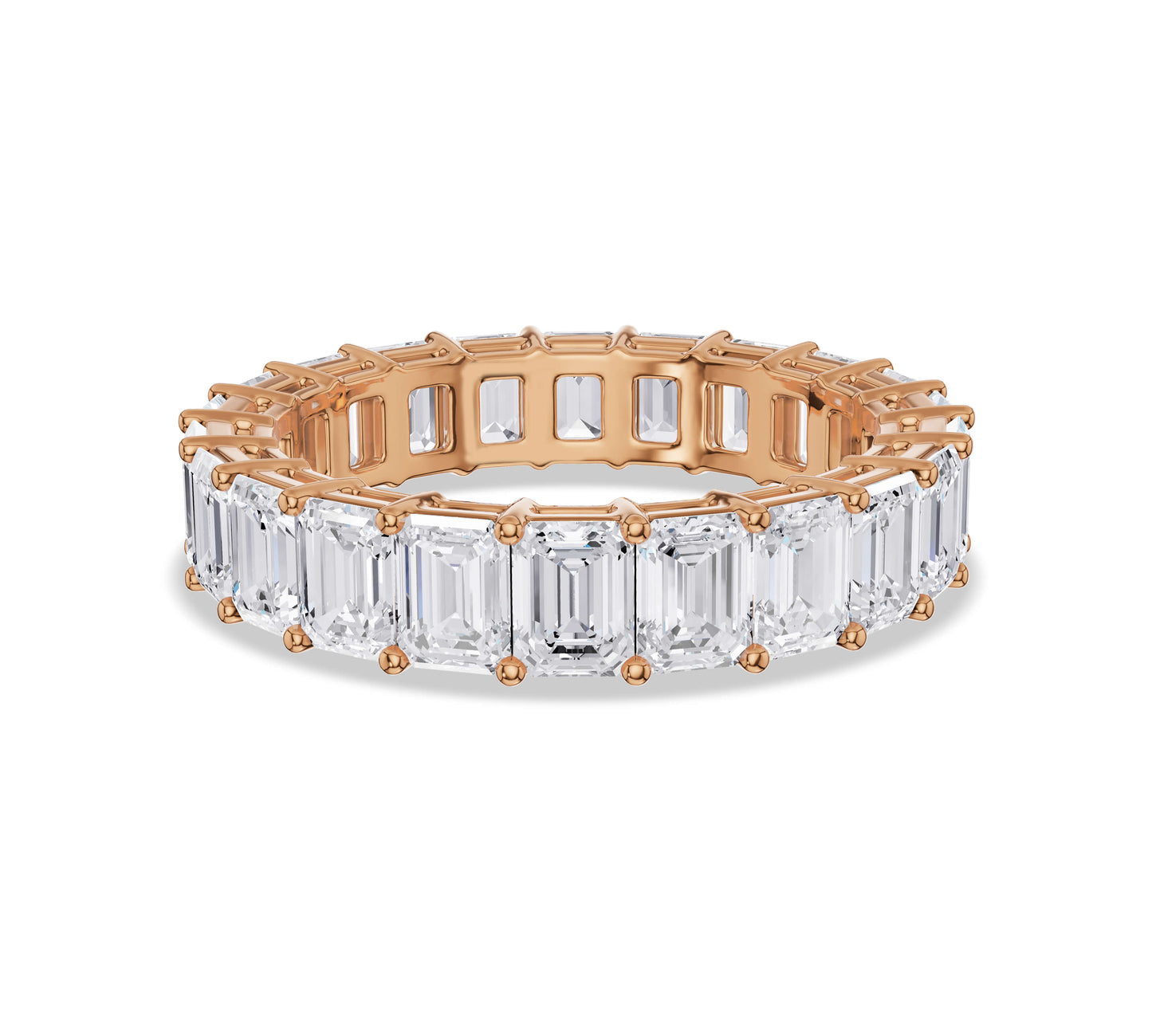 Luxury wide gold ring with rectangular diamonds