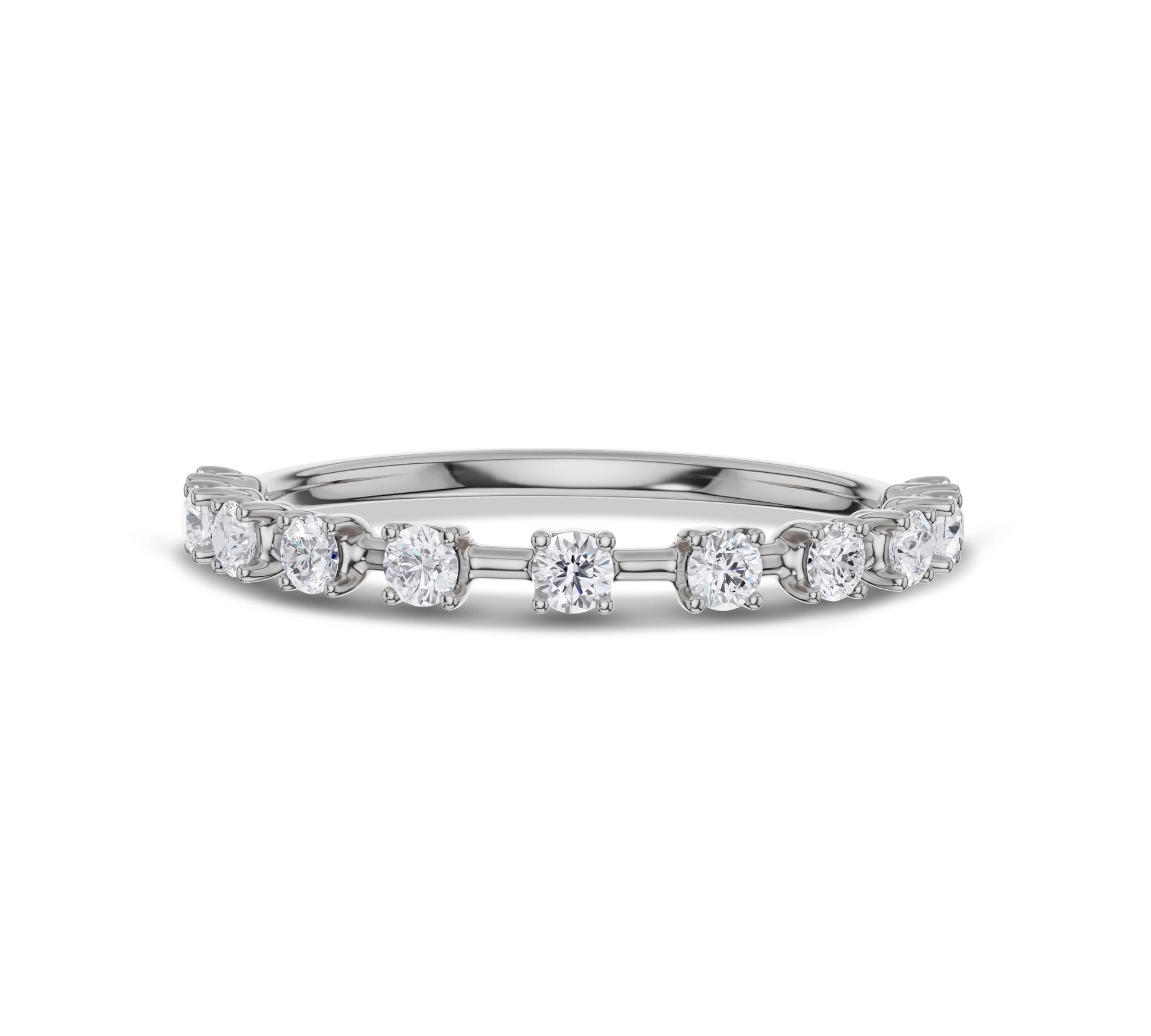 diamond band ring in white gold