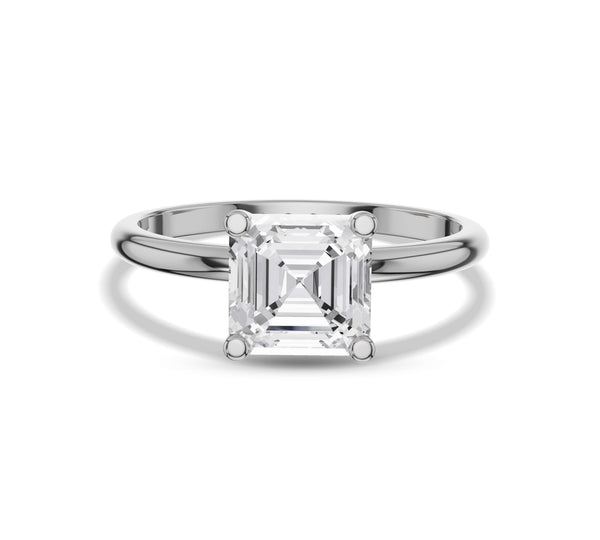 Princess Cut Hidden Halo Engagement Ring