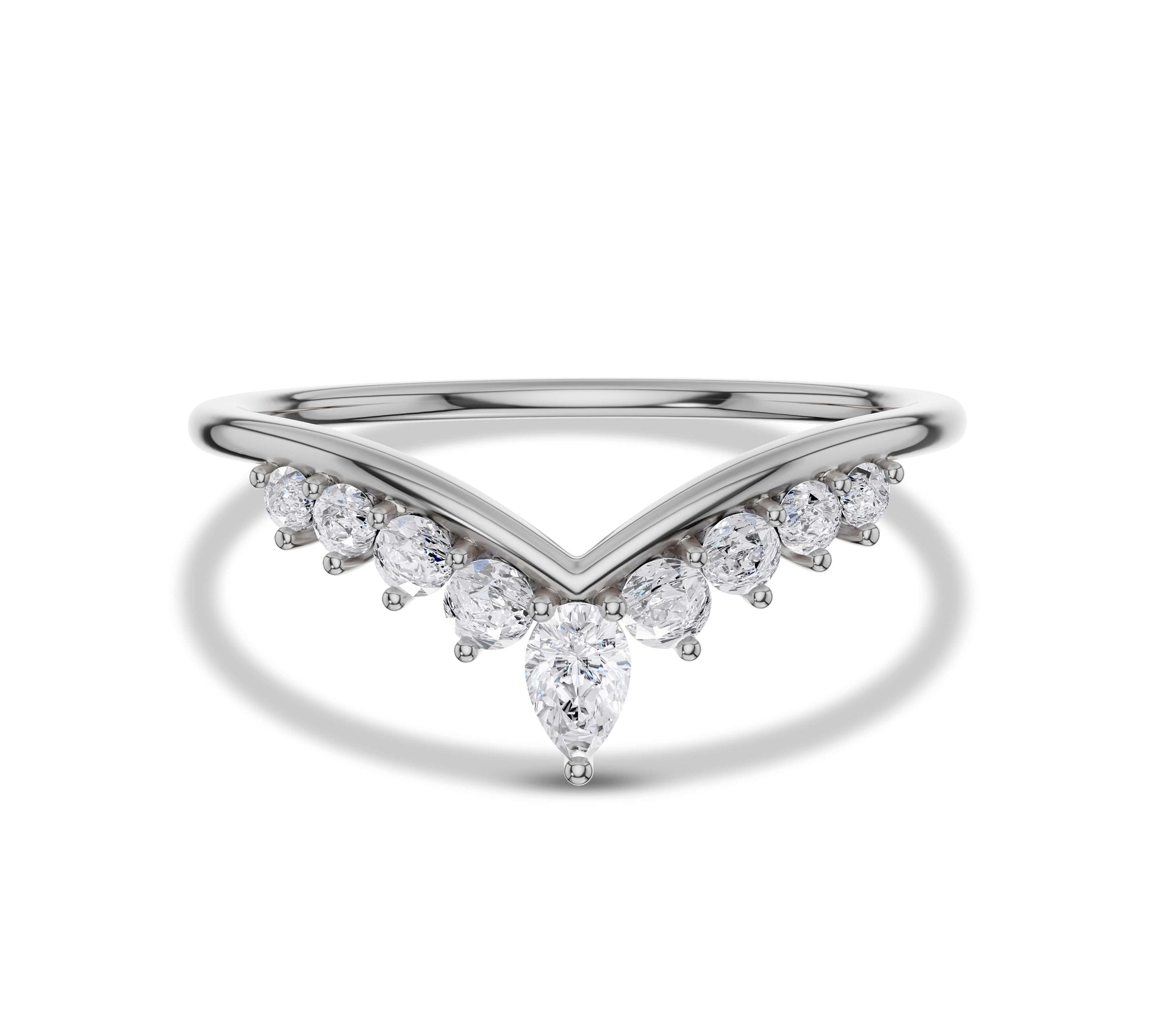 white gold crown ring