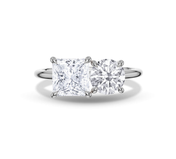 Dual Shape Diamond Ring with Princess and Round