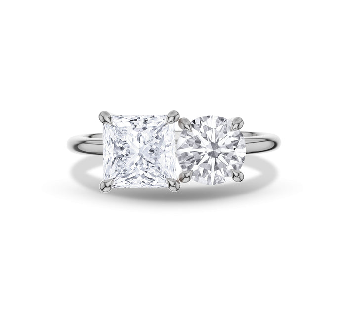 Dual Shape Diamond Ring with Princess and Round
