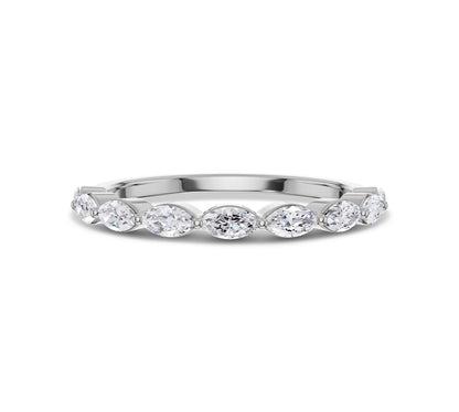 White gold marquise cut eternity band