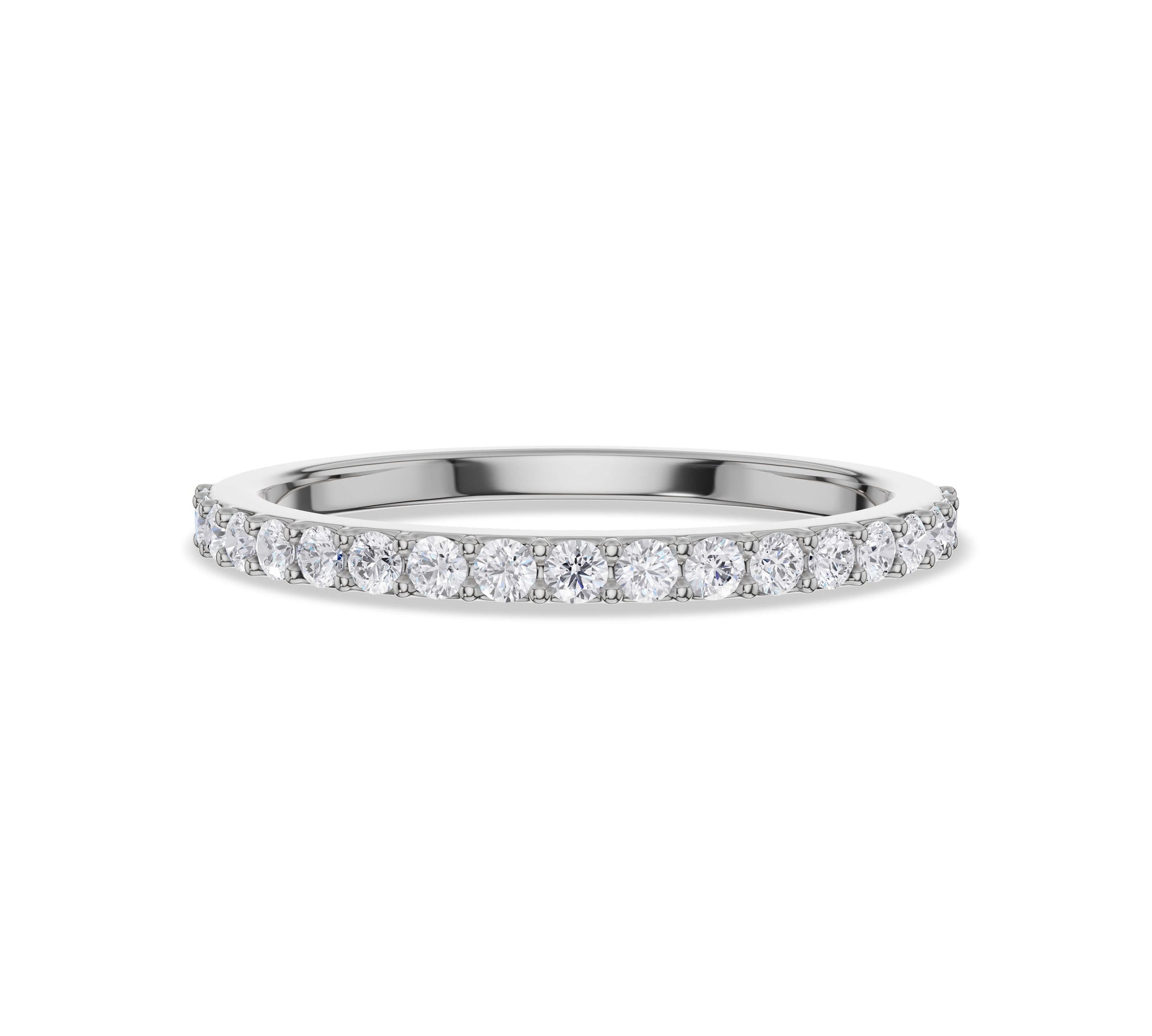 White gold petite diamond wedding band