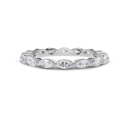 White gold stacking band with diamonds