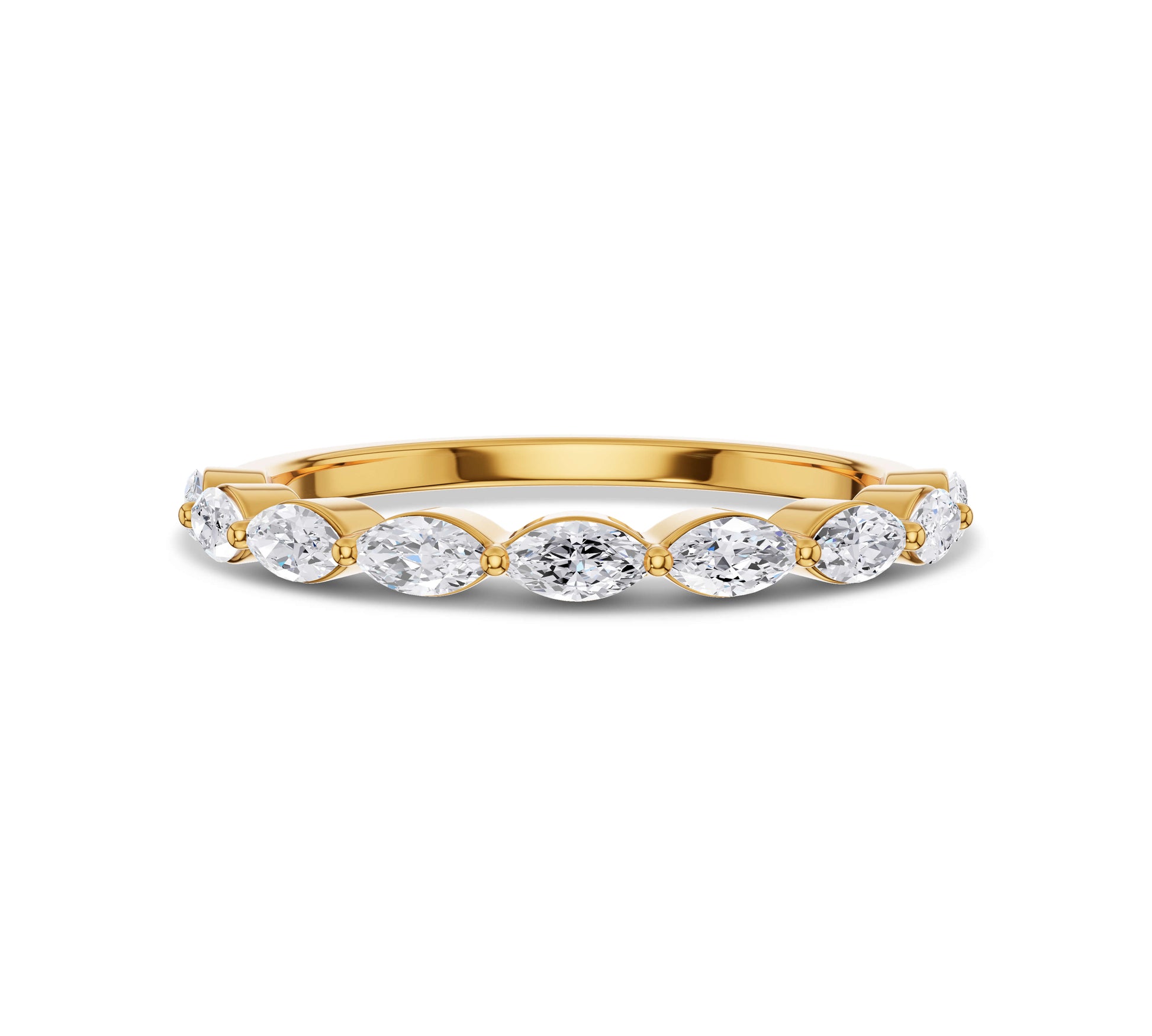 yellow gold marquise cut eternity band