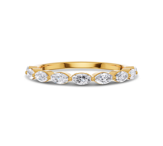 yellow gold marquise cut eternity band