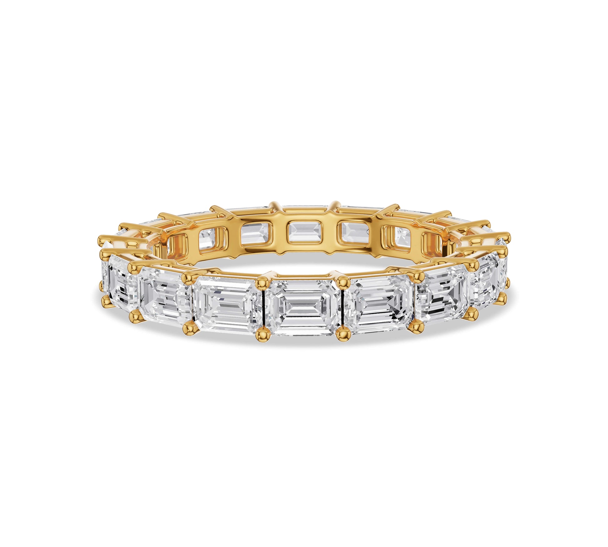 360-degree view of emerald cut diamond ring