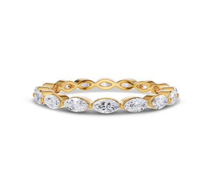 Yellow gold half eternity diamond ring