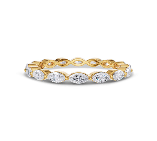 Yellow gold half eternity diamond ring