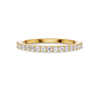Yellow gold petite diamond band