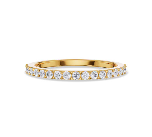 Yellow gold petite diamond band