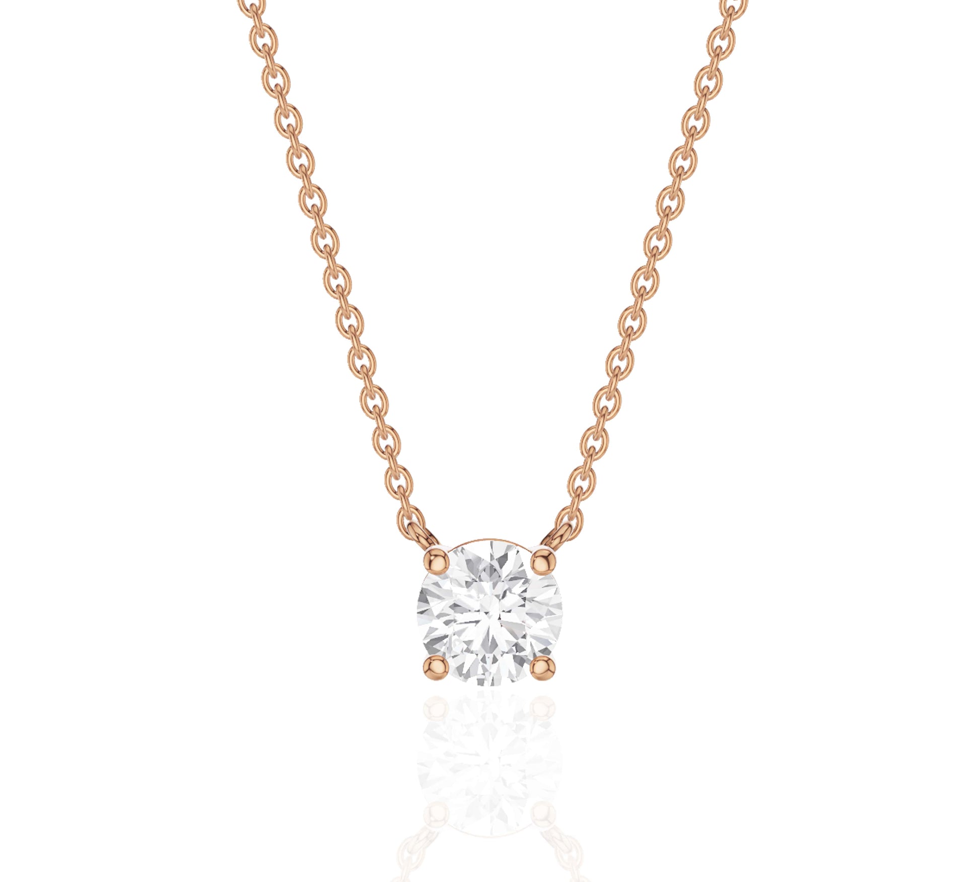 rose gold solitaire necklace