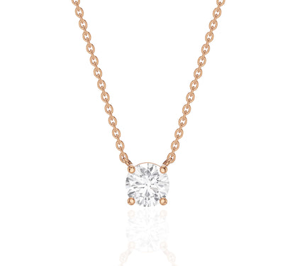 rose gold solitaire necklace