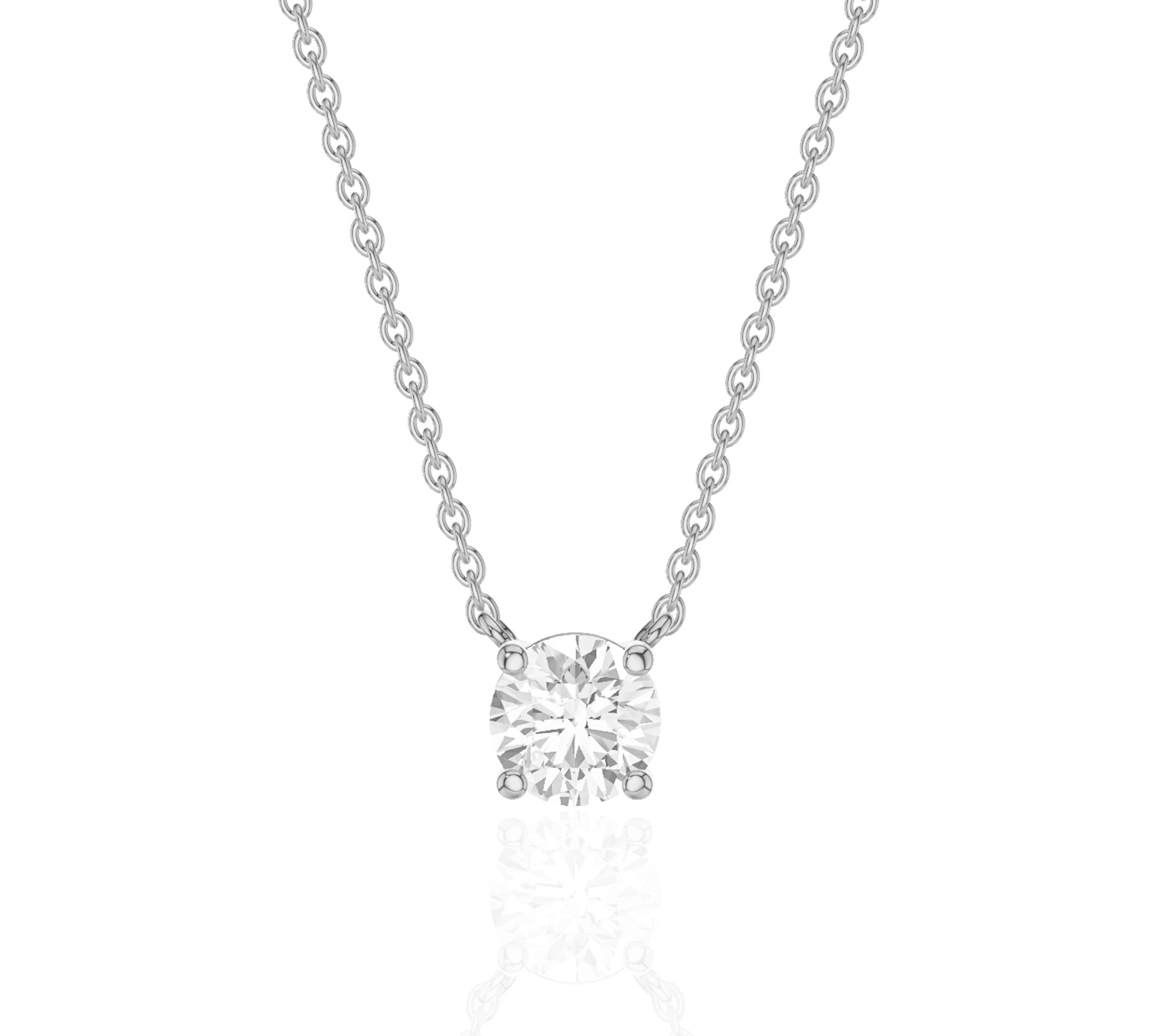 white gold solitaire necklace