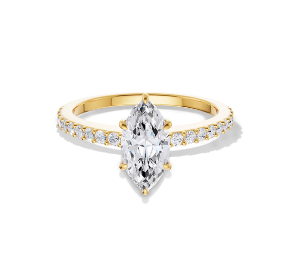 Marquise Cut Side Stones Engagement Ring