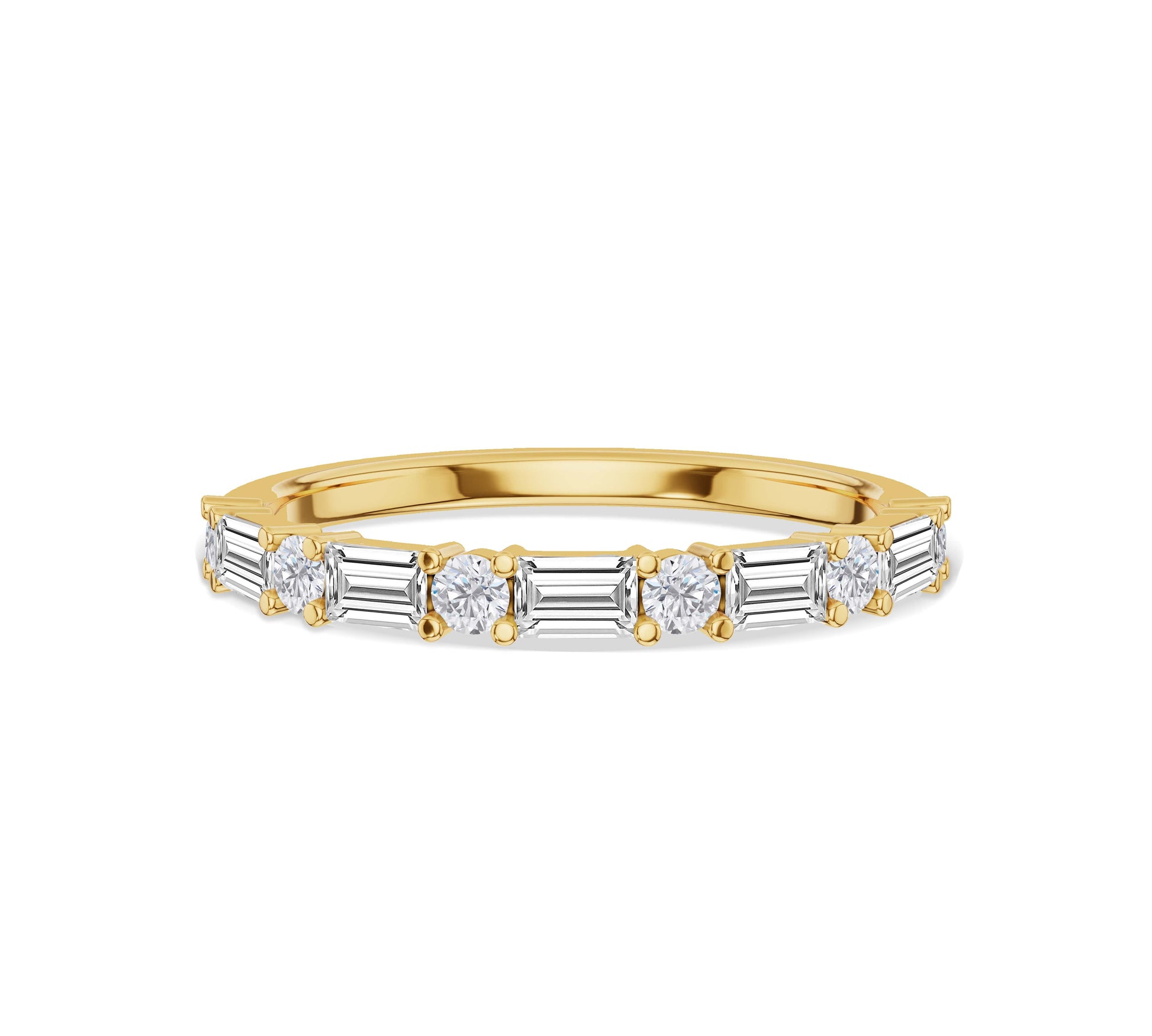 baguette and round diamond ring