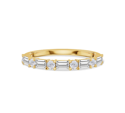 baguette and round diamond ring