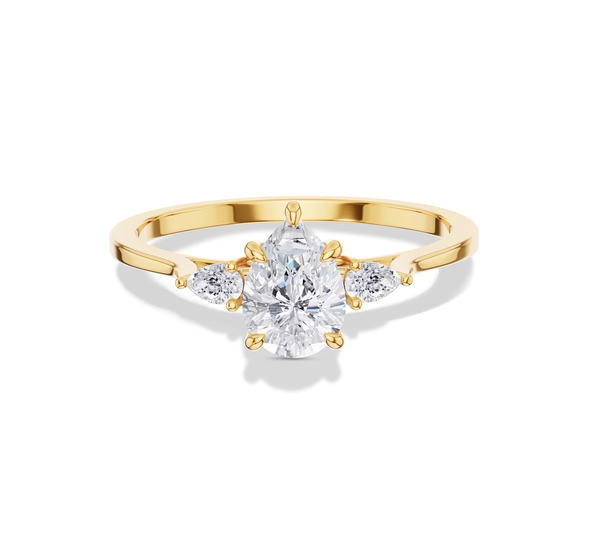 Pear Shaped 3 Stone Diamond Ring 