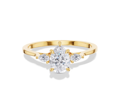 Pear Shaped 3 Stone Diamond Ring 