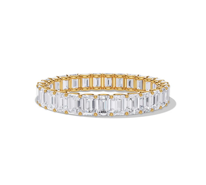 Vertical Emerald Eternity Wedding Band