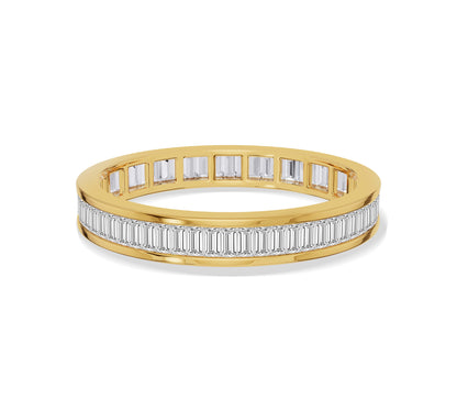 Elegant channel set baguette diamond ring