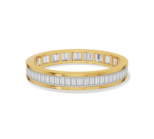 Elegant channel set baguette diamond ring