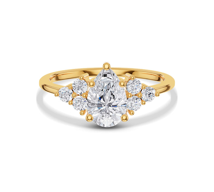 Lab Grown Pear Earthy Engagement Ring