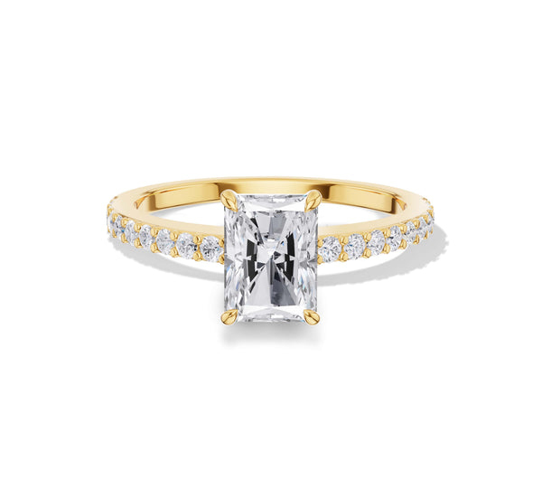 Radiant Cut Side Stone Moissanite Engagement Ring