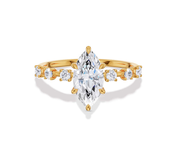 14k Yellow Gold Marquise Engagement Ring