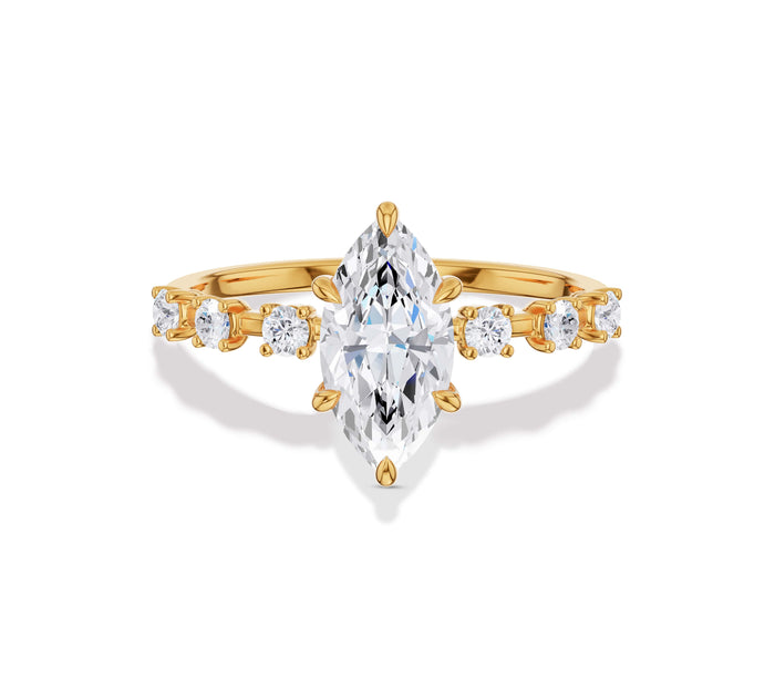 14k Yellow Gold Marquise Engagement Ring