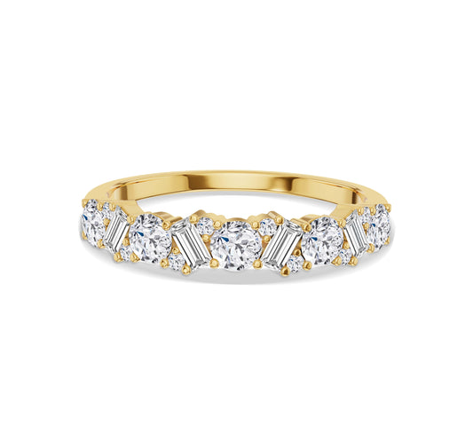 Baguette and Round Diamond Band