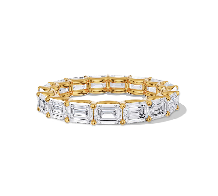 East West Emerald Eternity Wedding Band