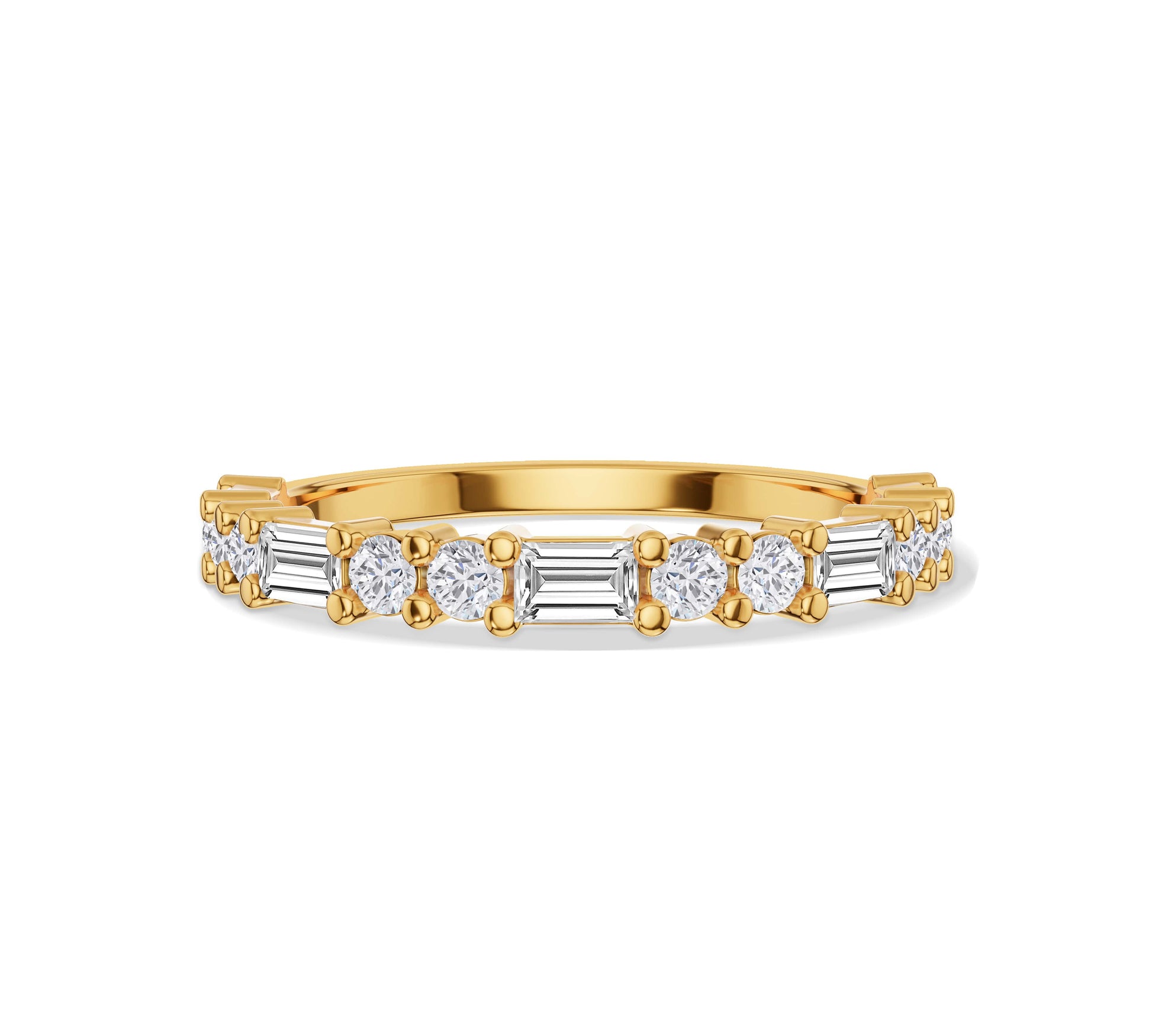 Double Round Baguette Diamond Eternity Band