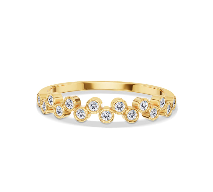 Zig Zag Round Diamond Wedding Band
