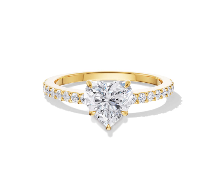 Heart Shaped Moissanite Pave Engagement Ring