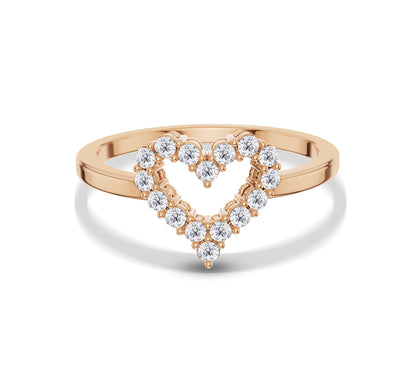 love stcak diamond heart ring