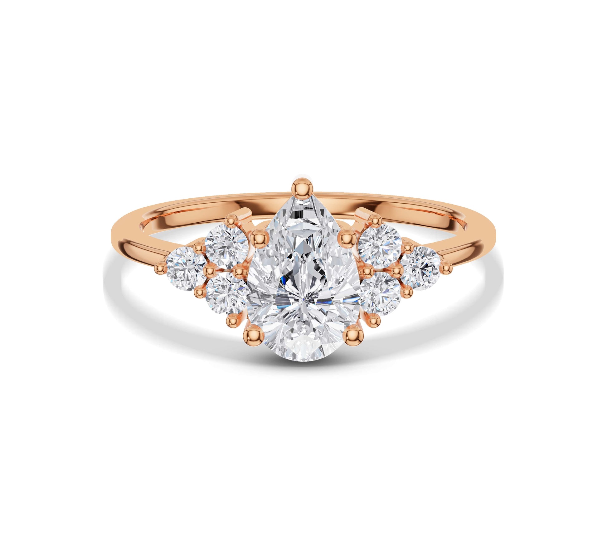 rose gold forest engagement rings