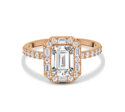 Elegant rectangular diamond ring with double-sided accents
