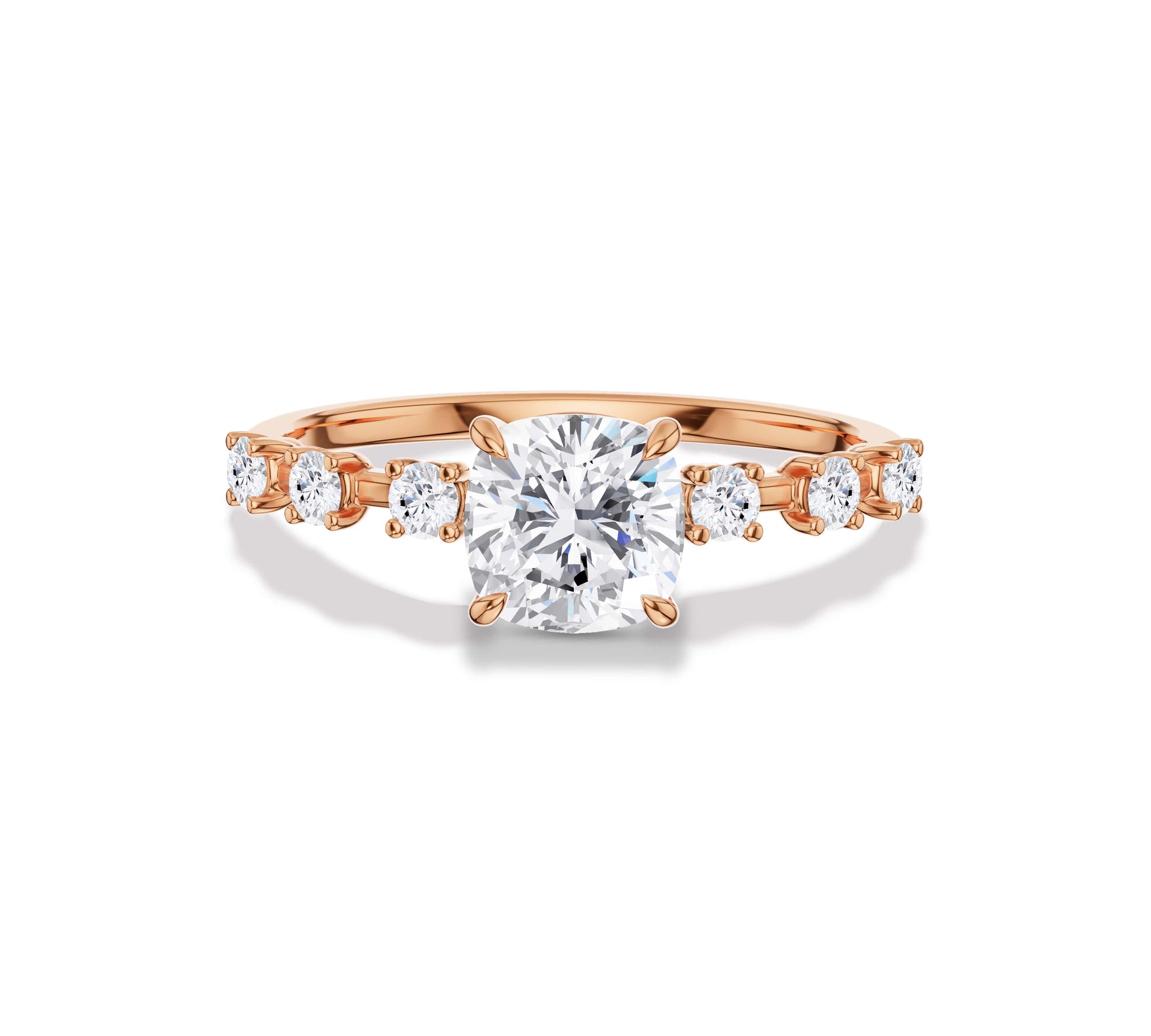 cushion cut wedding rings