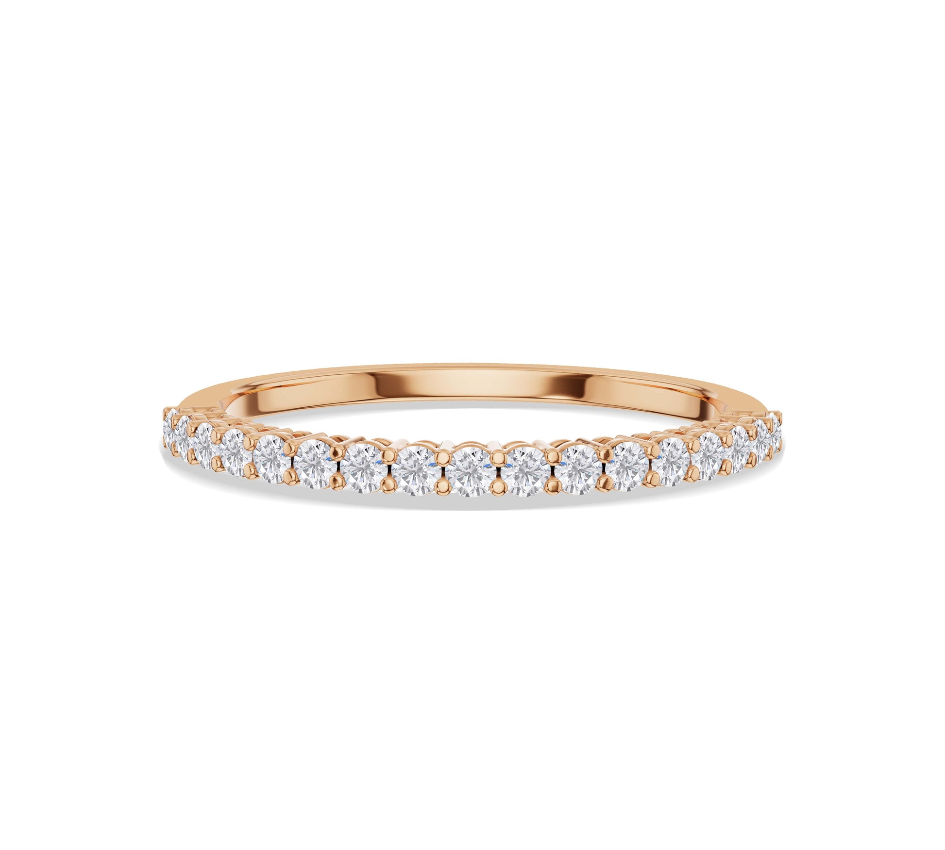 Full pave diamond band with gold setting