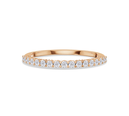Full pave diamond band with gold setting